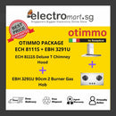 EuropAce Otimmo Package ECH 8111S + EBH 3291U 90cm 2 Burner Gas Hob + Deluxe T Chimney Hood