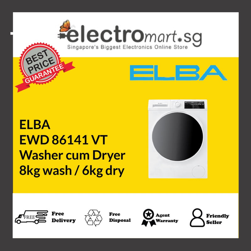 ELBA EWD 86141 VT Washer cum Dryer 8kg wash / 6kg dry