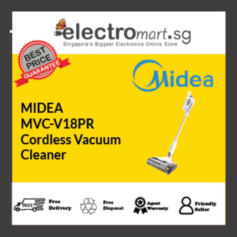 Midea Grey/White 2-in-1 Cordless Vacuum Cleaner, 350W, MVC-V18PR