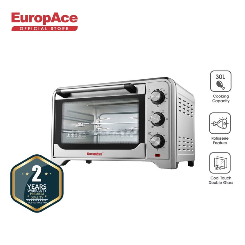 EUROPACE EEO 5301T 30L Double Glass Stainless Steel Convection and Rotisserie Oven