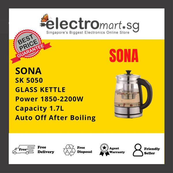 SONA SGK 5080 1.7L ELECTRIC GLASS KETTLE