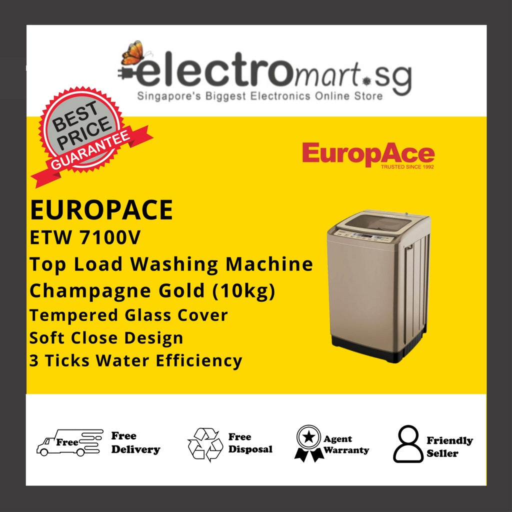 EuropAce ETW 7100V 10kg Top Load Washing Machine
