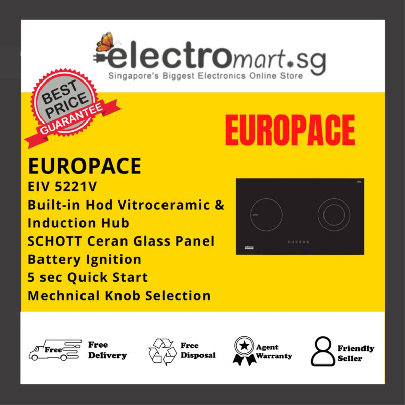 EUROPACE EIV 5221V Otimmo Built-in Hod Vitroceramic  Induction Hub