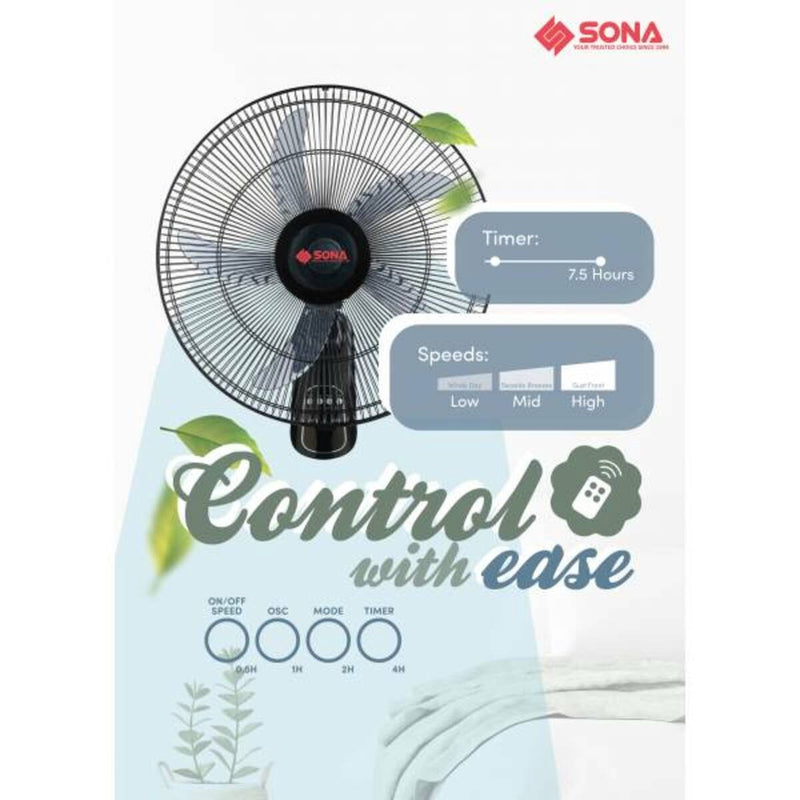 SONA SFW 1572 Remote Wall Fan 18"