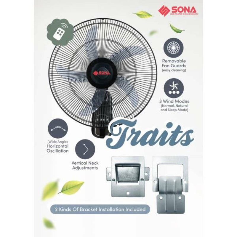 SONA SFW 1572 Remote Wall Fan 18"