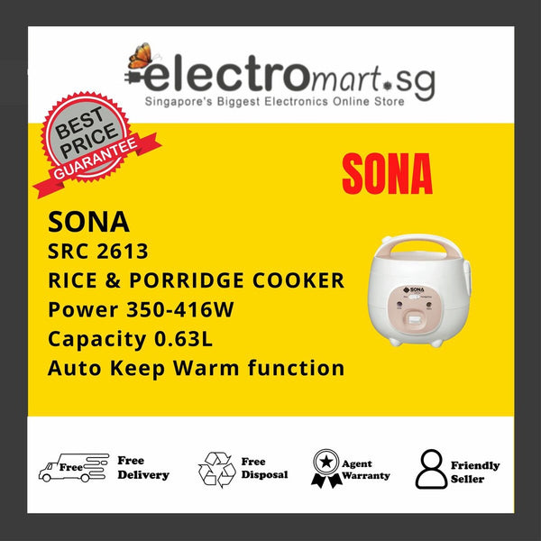 SONA SRC 2613 0.63L RICE & PORRIDGE COOKER