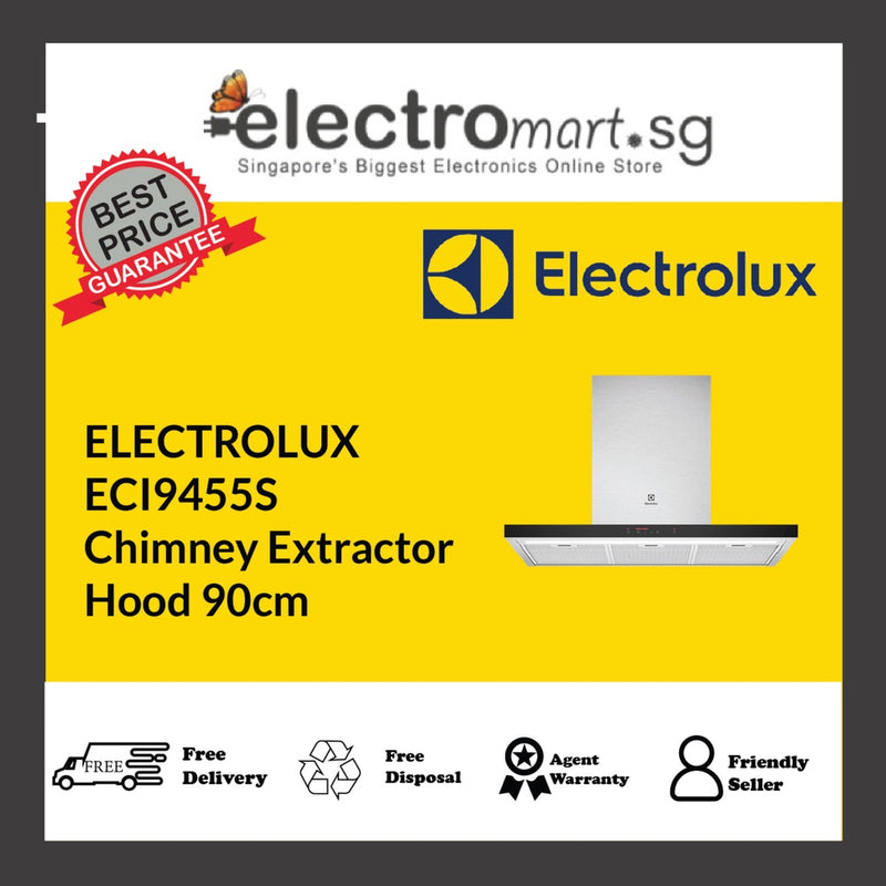 ELECTROLUX ECI9455S Chimney Extractor  Hood 90cm