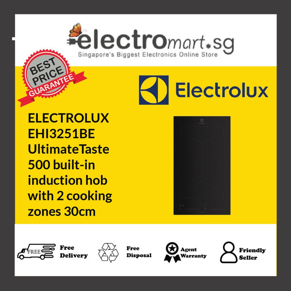 ELECTROLUX EHI3251BE UltimateTaste  500 built-in  induction hob  with 2 cooking  zones 30cm