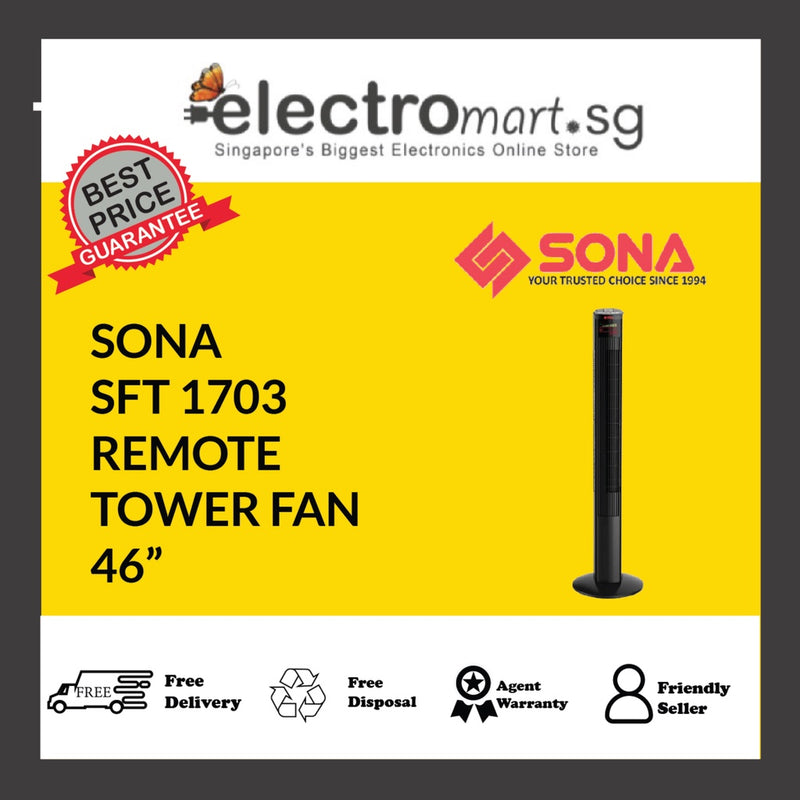 SONA SFT 1703  REMOTE  TOWER FAN 46”