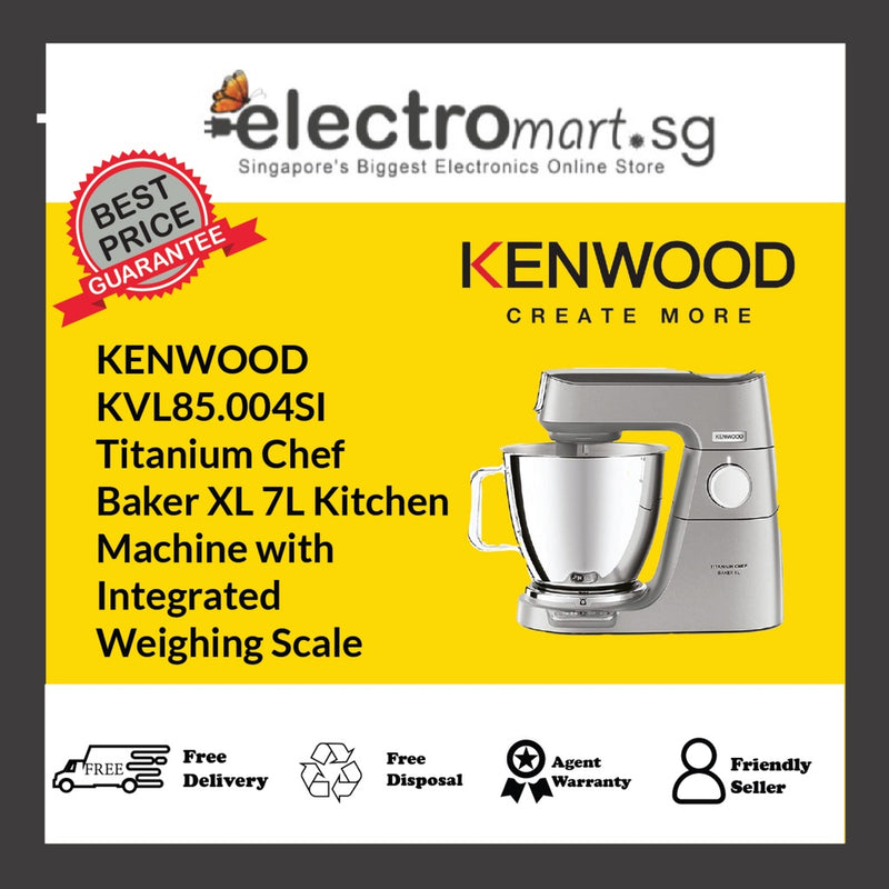 KENWOOD KVL85.004SI Titanium Chef  Baker XL 7L Kitchen  Machine with  Integrated  Weighing Scale