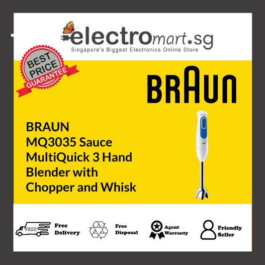 BRAUN  MQ3035 Sauce MultiQuick 3 Hand  Blender with  Chopper and Whisk
