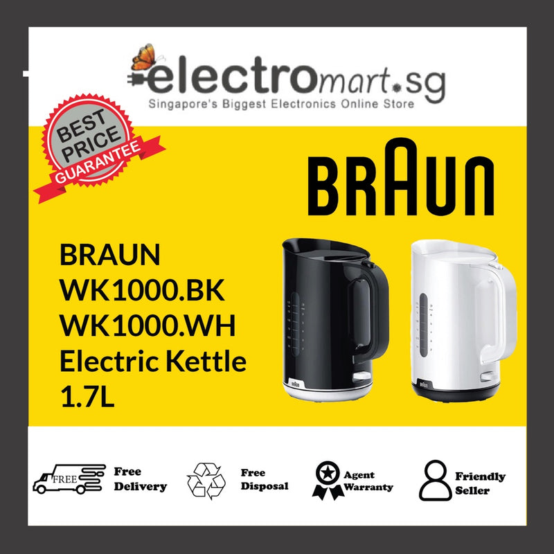 BRAUN  WK1000.BK / WK1000.WH Electric Kettle 1.7L