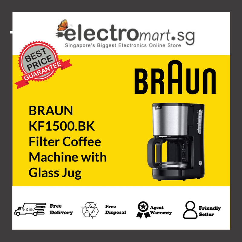 BRAUN  KF1500.BK Filter Coffee  Machine with  Glass Jug