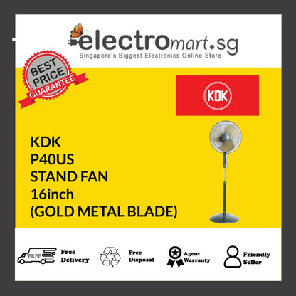 KDK P40US 3-speed Stand Fan with Metal Blade (40cm/16”)