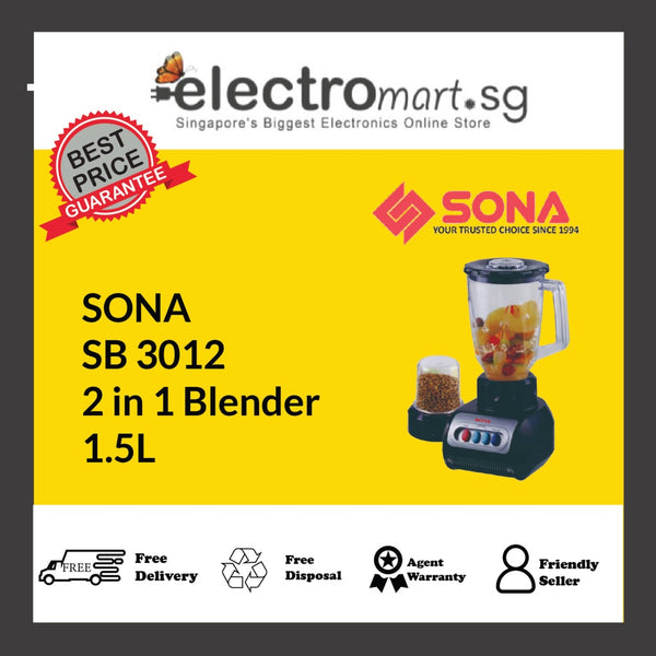 SONA SB 3012 2 in 1 Blender 1.5L