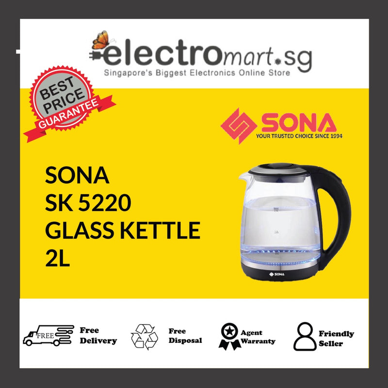 SONA SK 5220 GLASS KETTLE 2L