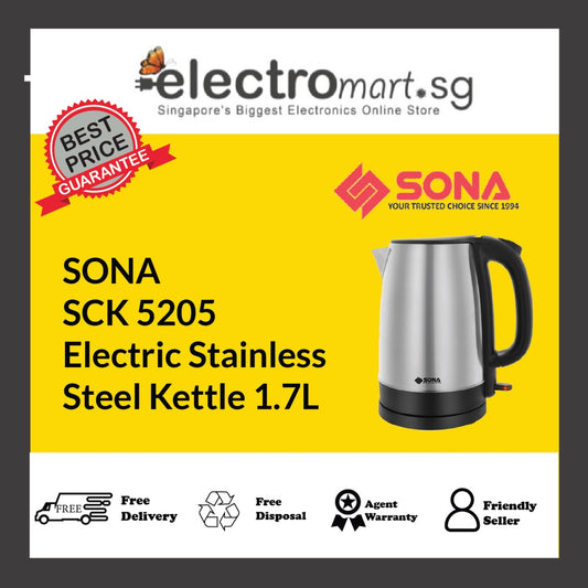SONA SCK 5205 Electric Stainless Steel Kettle 1.7L