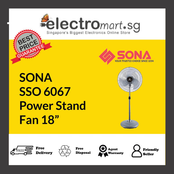 SONA SSO 6067 Power Stand Fan 18”