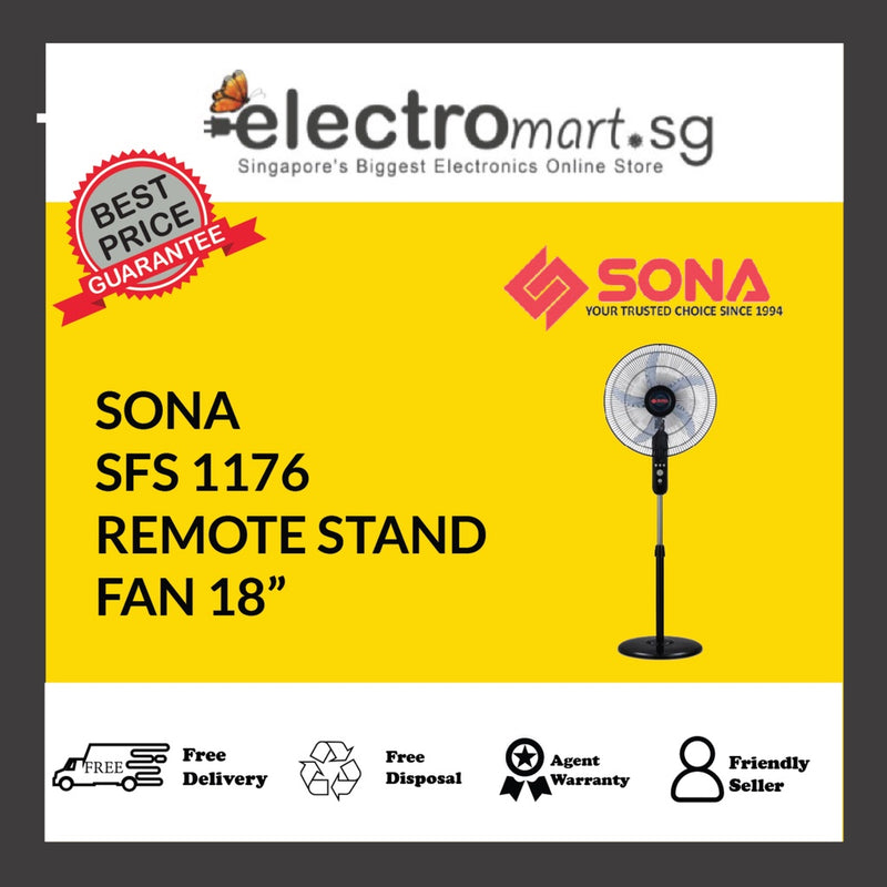 SONA SFS 1176 REMOTE STAND  FAN 18”