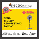 SONA SFS 1159  REMOTE STAND  FAN 16”