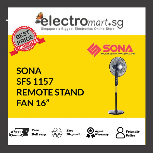 SONA SFS 1157 REMOTE STAND  FAN 16”