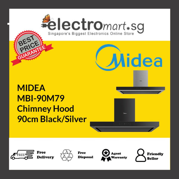MIDEA MBI-90M79 Chimney Hood 90cm Black/Silver