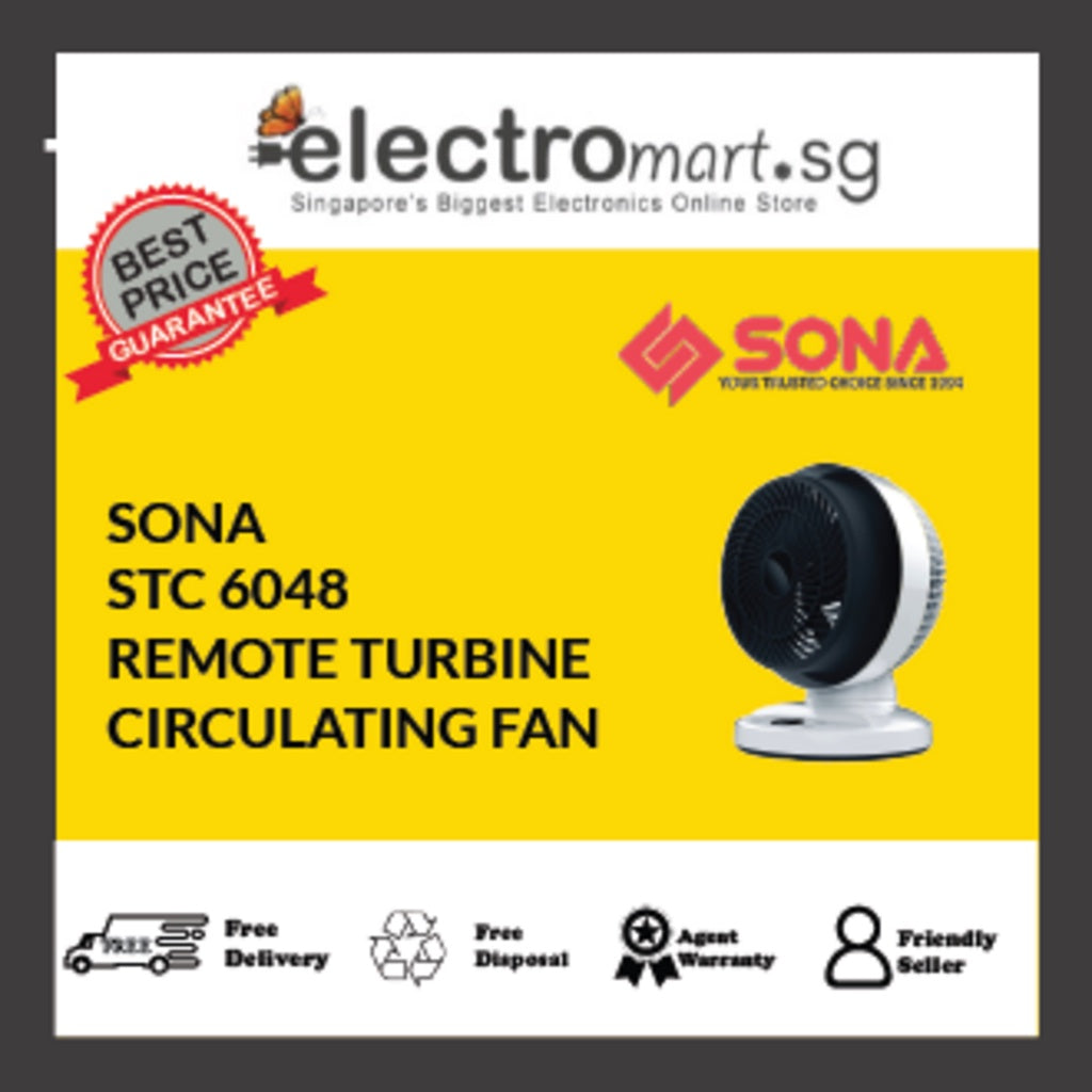 SONA STC 6048 Remote Turbine Circulating Fan 8”