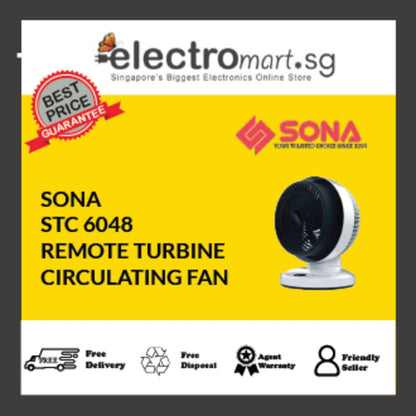 SONA STC 6048 Remote Turbine Circulating Fan 8”