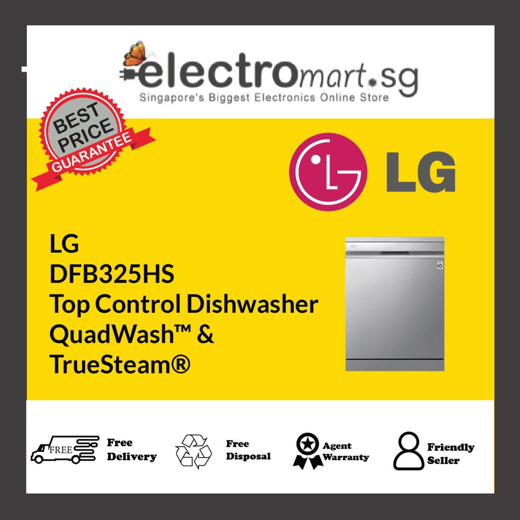 LG  DFB325HS Top Control Dishwasher QuadWash™ &  TrueSteam®