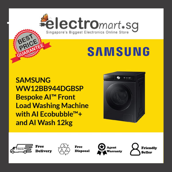 SAMSUNG WW12BB944DGBSP Bespoke AI™ Front  Load Washing Machine  with AI Ecobubble™+  and AI Wash 12kg