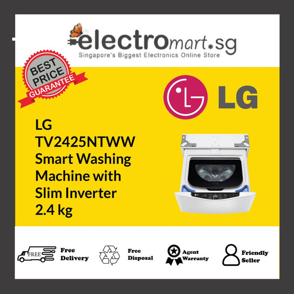 LG  TV2425NTWW Smart Washing  Machine with  Slim Inverter 2.4 kg