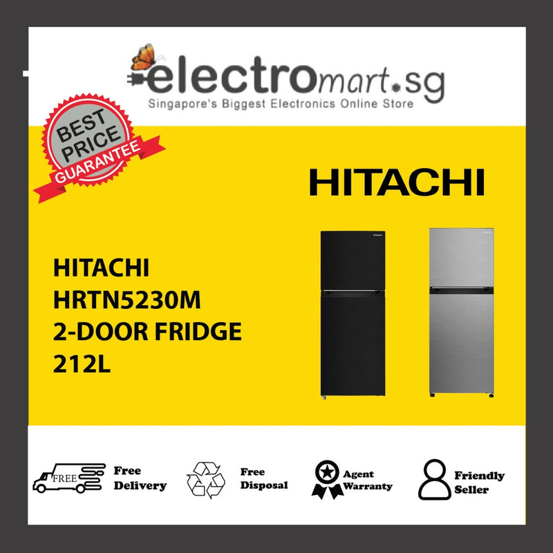 HITACHI HRTN5230M 2-DOOR FRIDGE 212L