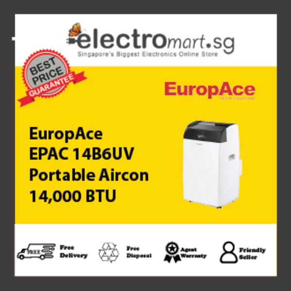 EuropAce EPAC14B6UV  Portable Aircon  14,000 BTU