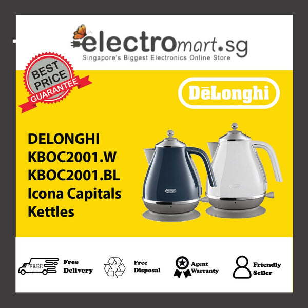 DELONGHI KBOC2001.W / KBOC2001.BL Icona Capitals Kettles