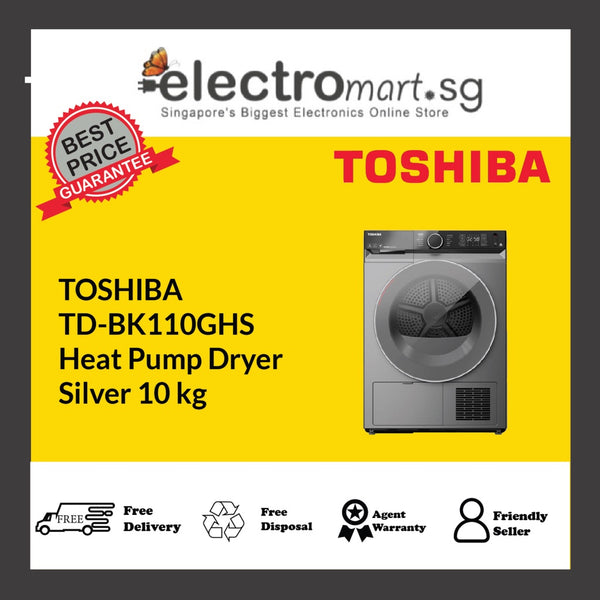 TOSHIBA TD-BK110GHS Heat Pump Dryer Silver 10 kg