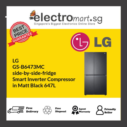 LG  GS-B6473MC side-by-side-fridge  Smart Inverter Compressor  in Matt Black 647L