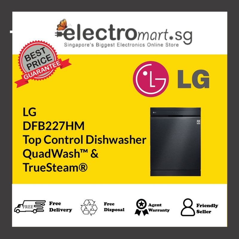 LG  DFB227HM Top Control Dishwasher QuadWash™ &  TrueSteam®