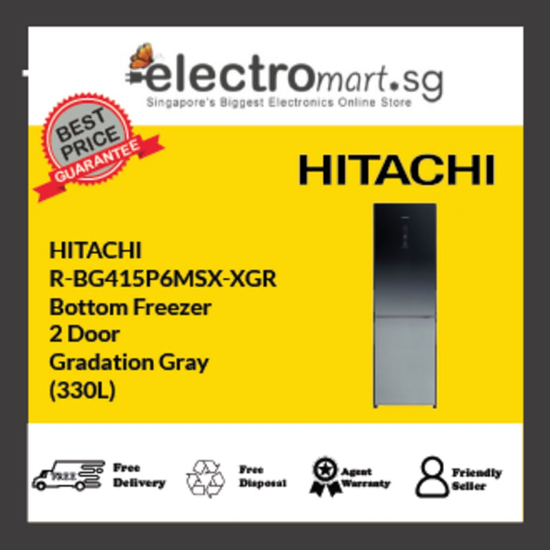 HITACHI R-BG415P6MSX-XGR Bottom Freezer 2 Door Gradation Gray (330L)