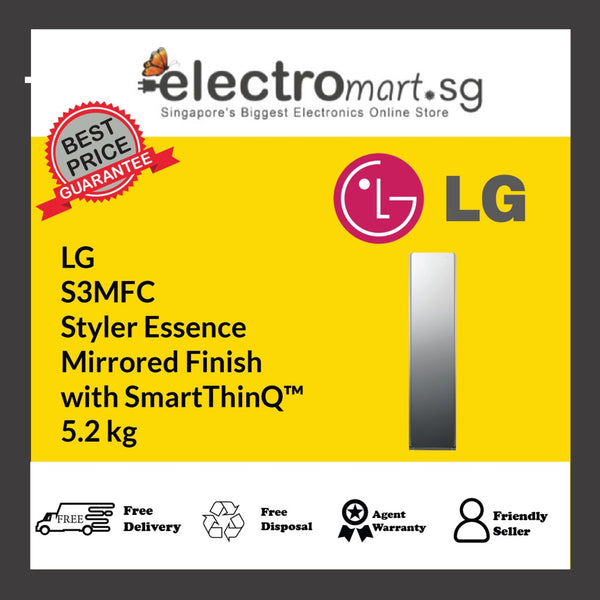 LG  S3MFC Styler Essence  Mirrored Finish  with SmartThinQ™ 5.2 kg