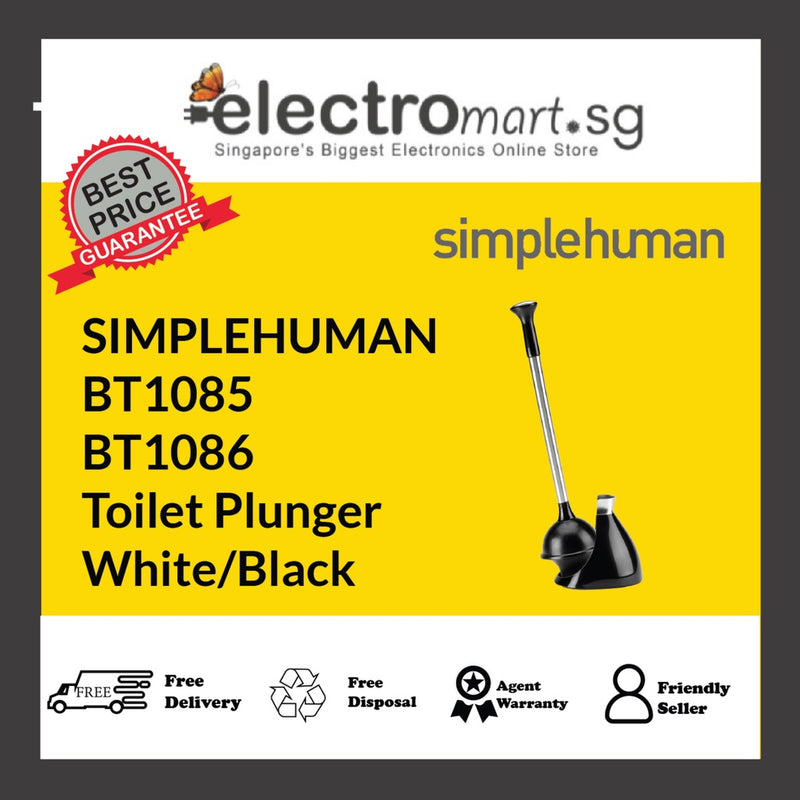 SIMPLEHUMAN BT1085/BT1086 Toilet Plunger White/Black