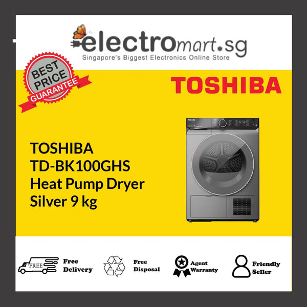TOSHIBA TD-BK100GHS Heat Pump Dryer Silver 9 kg