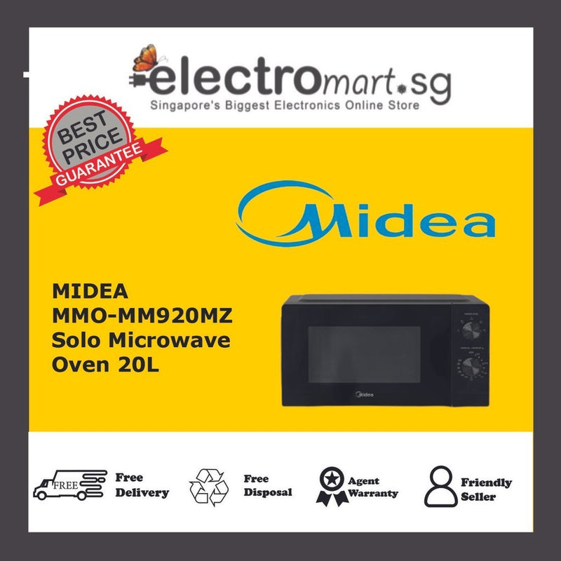 Midea MMO-MM920MZ  Solo Microwave Oven, 20L, Black