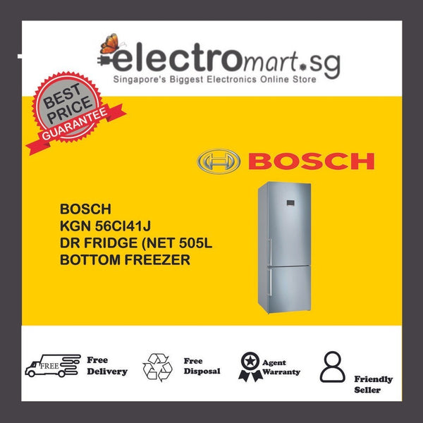 BOSCH KGN56CI41J 2-DR FRIDGE (NET 505L) BOTTOM FREEZER