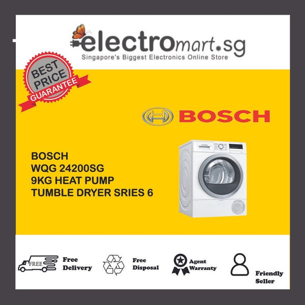 BOSCH 9KG HEAT PUMP TUMBLE DRYER SRIES 6 WQG24200SG