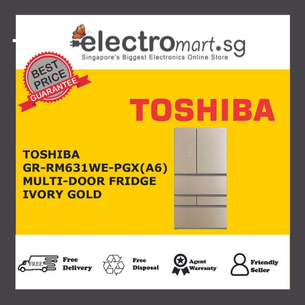 TOSHIBA GR-RM631WE-PGX(A6) MULTI-DOOR FRIDGE IVORY GOLD (488L)