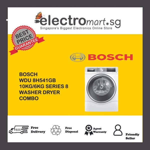 BOSCH 10KG/6KG SERIES 8 WASHER DRYER COMBO WDU8H541GB (WHITE)