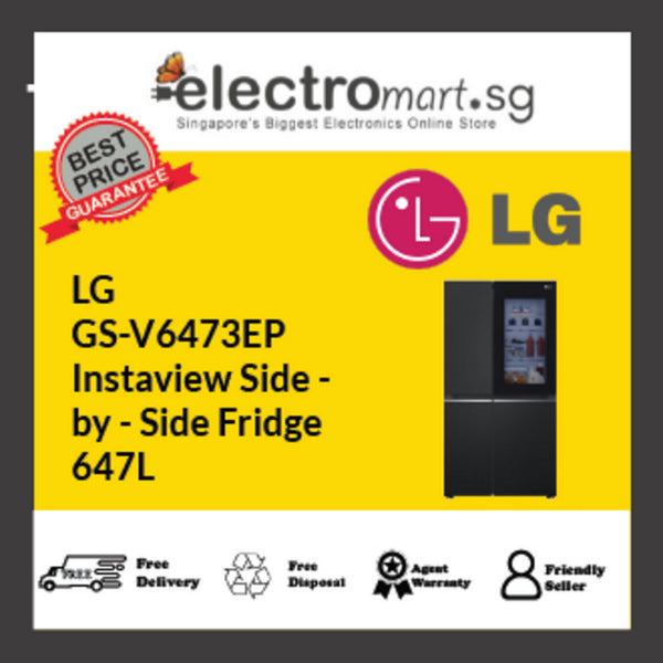 LG GS-V6473EP Instaview Side -  by - Side Fridge 647L