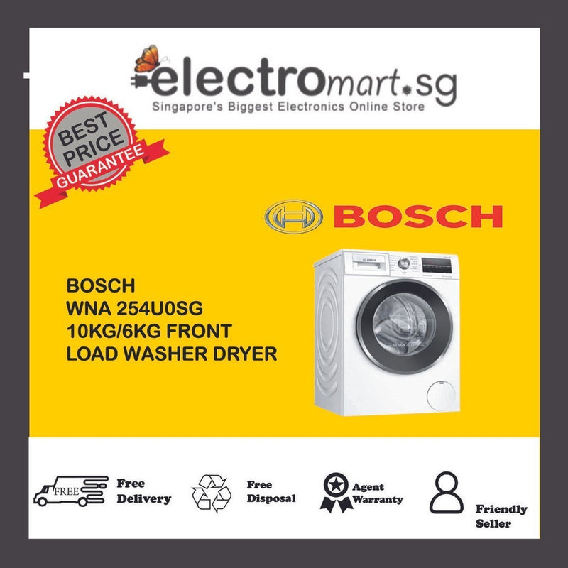 BOSCH 10KG/6KG FRONT LOAD WASHER DRYER (SERIES 6) WNA254U0SG (WHITE)