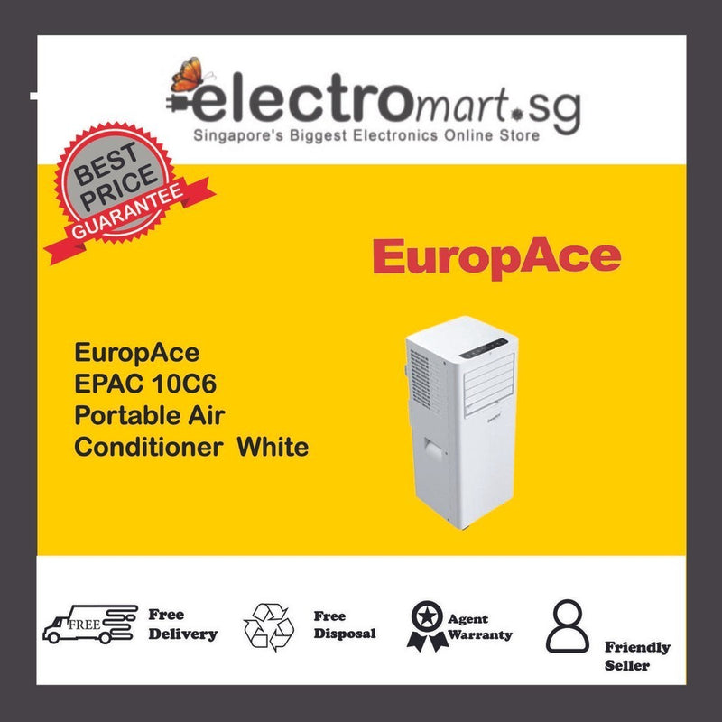 EuropAce EPAC10C6  Portable Air  Conditioner  White