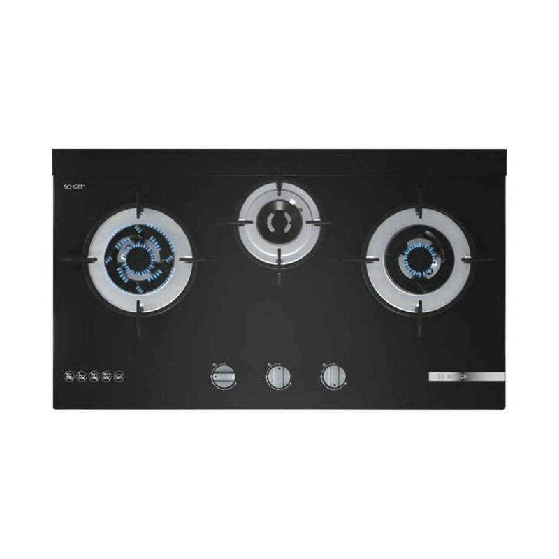 BOSCH 78CM 3 BURNER TEMPERED GLASS GAS HOB SERIES 4 PMD83D31AX (BLACK) - EXCLUDE INSTALLATION